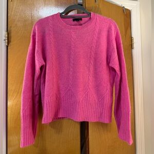 AQUA | Pink Cashmere Cableknit Detail Sweater